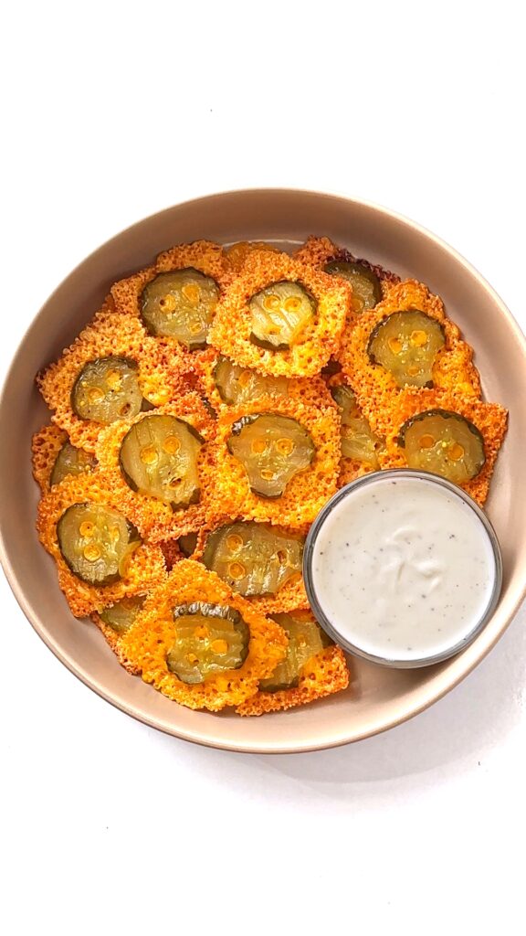 Crispy Pickle Cheese Chips