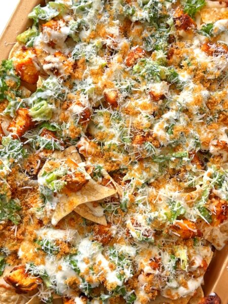 Chicken Caesar Salad Nachos