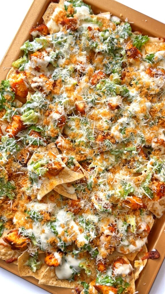 Chicken Caesar Salad Nachos
